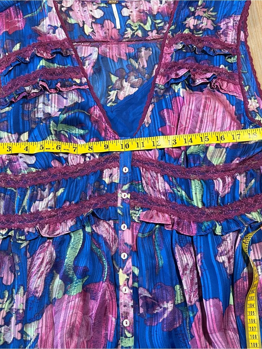 Free People Spring Fling mini dress in ultra violet floral combo size medium
